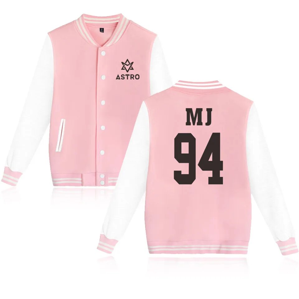 Astro Star Group Baseball Bomber Jacket, Jin Jin - Pink / 3XL