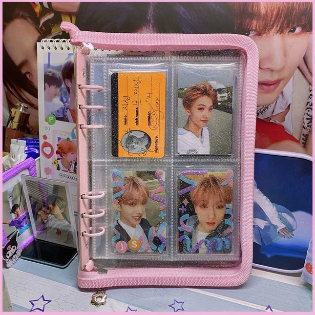 Kpop Photocard Binder Collect Book Album 4 Pocket Glitter Style perfect for  BTS, Stray Kids, Blackpink, Nct, Itzy, Enhypen 