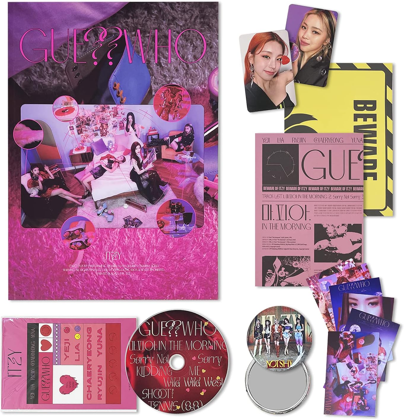 Itzy - Guess Who (CD/2 Posters/Photobook/Photocard/Sticker/Paper/Hidden  Card) - CD 