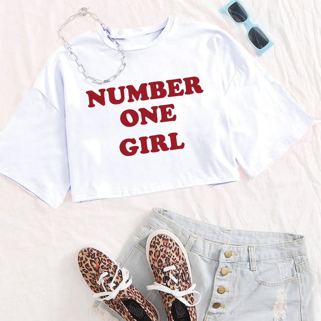 Rose Number One Girl Same Style Crop Shirt