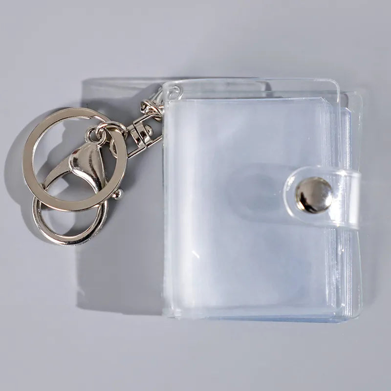 1pc Card Holder & 1pc Keychain, Creative Transparent Acrylic Card Protector for Student ID Card and Meal Card, with Key Ring,one-size