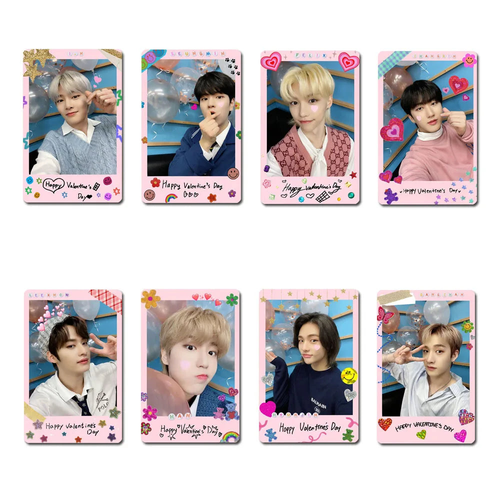 8pcs/set Stray Kids 5-STAR Double-sided Photo Cards Self Made HD Photocard