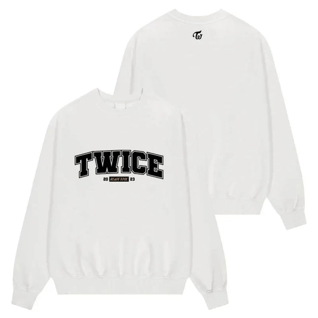 Twice Letter Oversize  Print Sweater