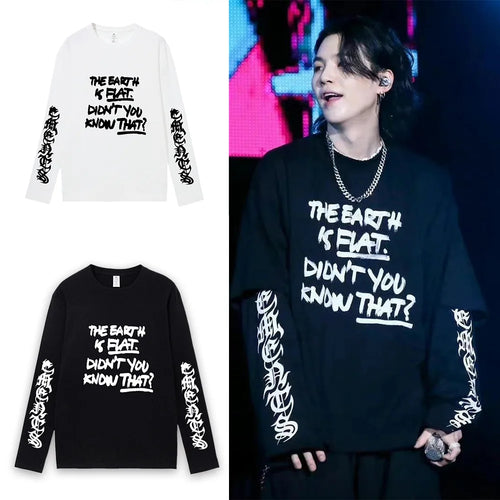 Suga The Earth Is Flat Long Sleeve Shirt