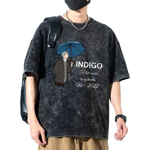 BTS RM INDIGO Distressed T-Shirt