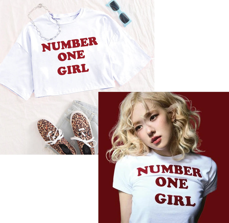 Rose Number One Girl Same Style Crop Shirt