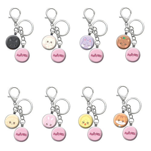 ATEEZ Keychain ANITEEZ Round Metal Pendant 2pcs/Set