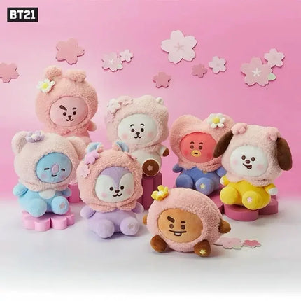 BT21 Spring Cherry Blossom Plush Doll Keychain