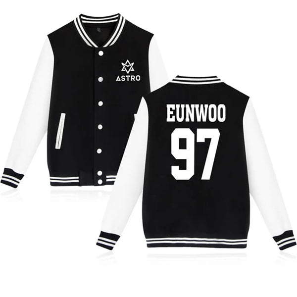 Astro Star Group Baseball Bomber Jacket, Jin Jin - Pink / 3XL