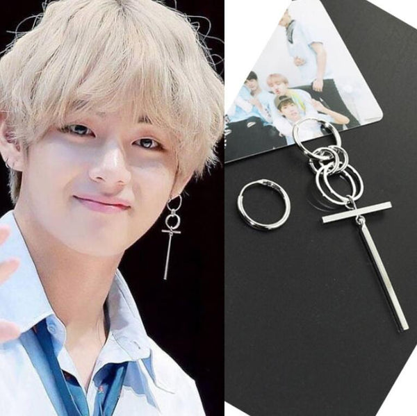 2Pcs/set V BTS Earrings DNA Korean Earrings Long Men Bangtan Boys