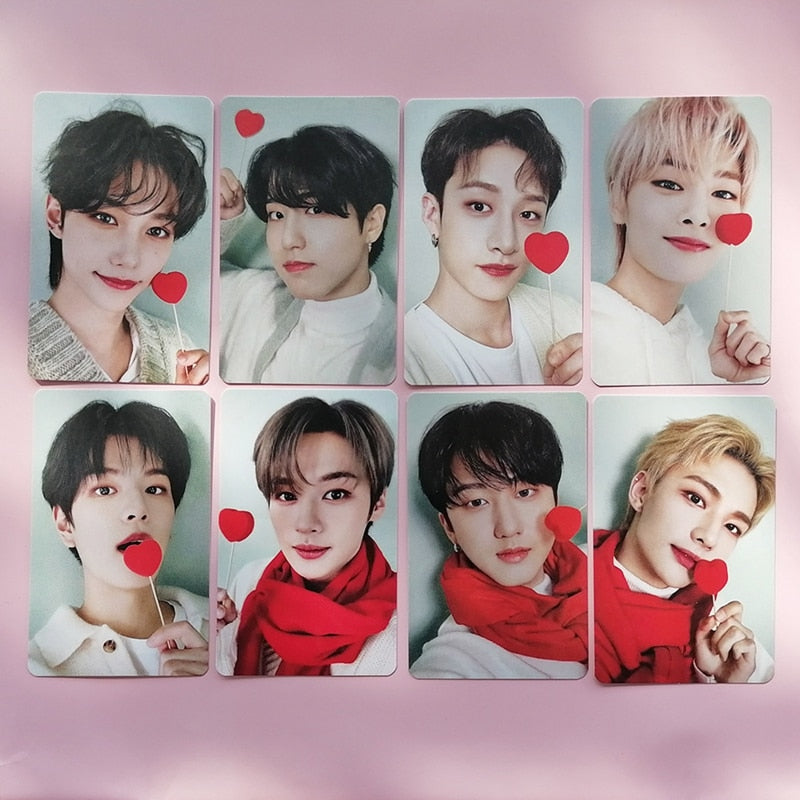 Stray Kids NACIFIC Red Heart Photocards 8PCS/Set – Kpop Exchange