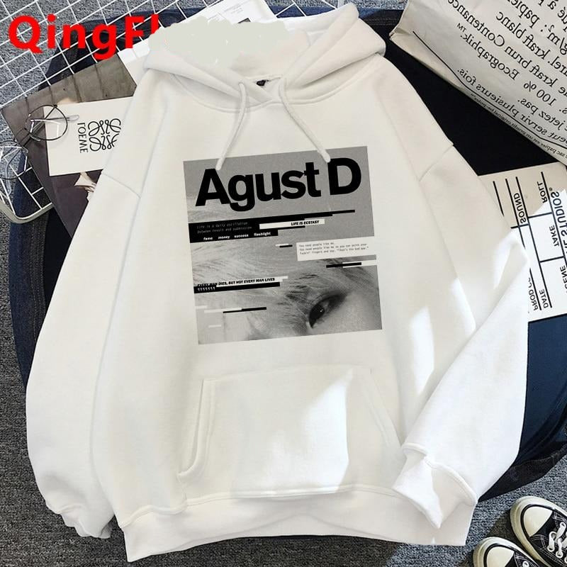 Agust D Album Cover White Hoodie – Kpop Exchange