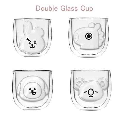 bt21 glass cup