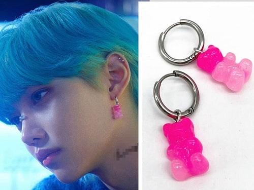 Stray Kids Felix Pink Gummy Bear Earrings