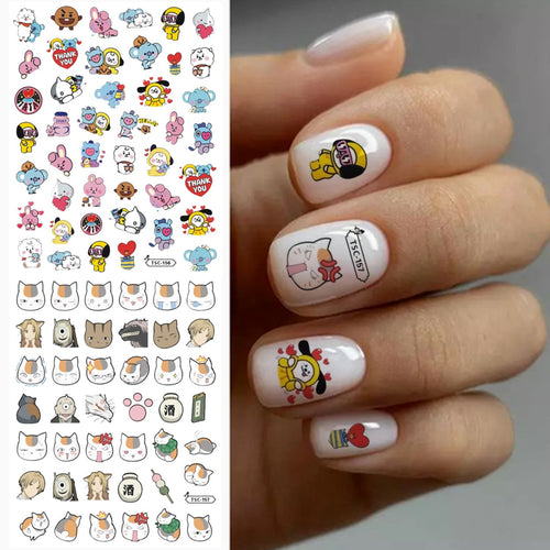 BTS BT21 Cartoon Nail Art Decal Stickers